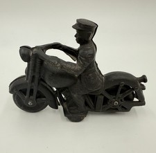 Cast Iron Police Motorcycle with patrol officer rider very nice reproduction