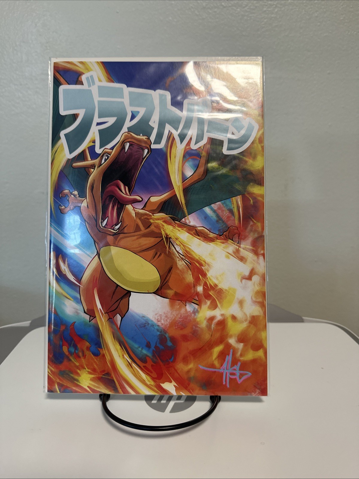 FAMA: Cubierta de Satoshi Tajiri Charizard de Creees Lee *FIRMADA* 102/152 CON CERTIFICADO DE AUTENTICIDAD