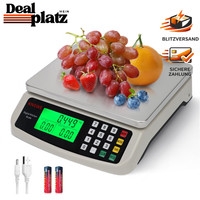 KüChenwaage Digitalwaage Edelstahl 40Kg ZäHl Tara Funktion 1G LCD Display