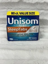 Unisom Sleep Tabs Nighttime Sleep-Aid 80 Tablets, Exp: 01/2027