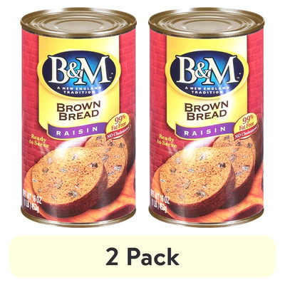 (2 pack) B&M Brown Bread Raisin, Shelf-Stable, 16 oz Can...
