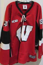 Wisconsin Badgers Hockey Jersey Zephyr Men's 52 NCAA sewn fight strap