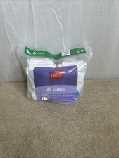 Women's 6 pr Ladies' Hanes Cushion Ankle Socks 5 - 9 - New