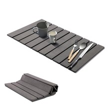 zmnklry Stone Drying Mat for Kitchen Counter 23.6" x 15.4", Dark Gray