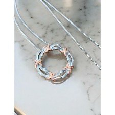 Stainless Steel Circle Pendant Necklace NIB