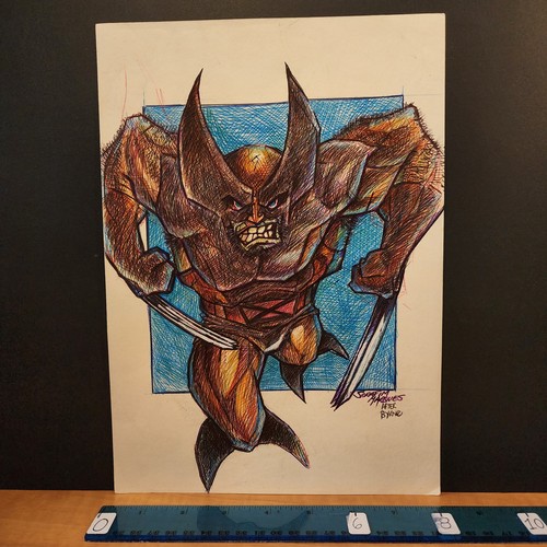 5-07-20 2605 original 8x12 hand drawn 1/1 art serafim marques sketch wolverine