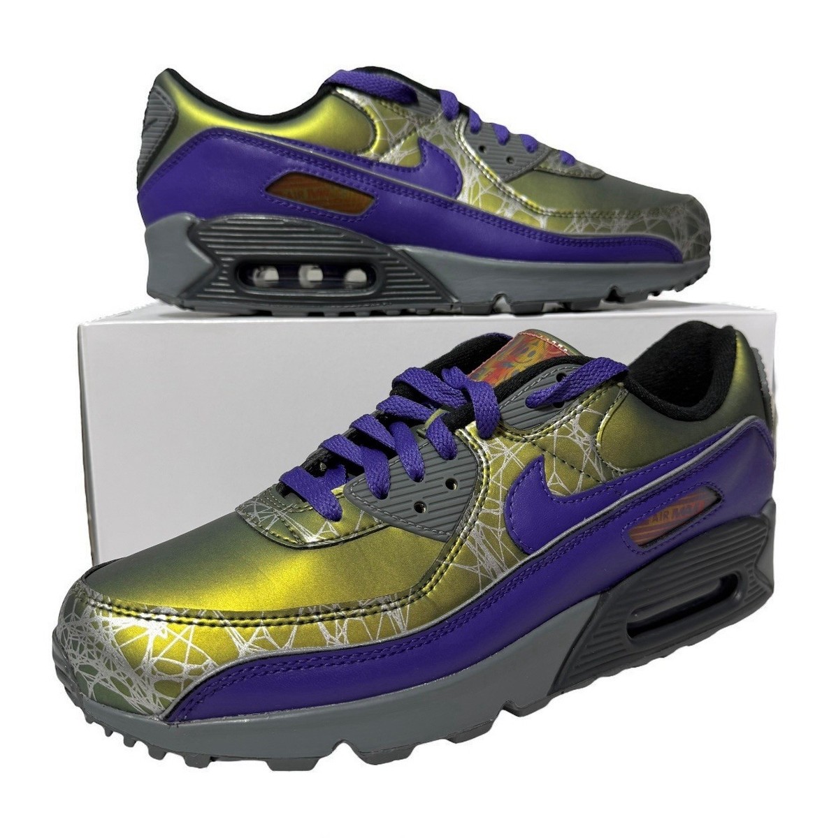 Mens Size 8.5 Nike Air Max 90 NBY Color Shift Metallic Green