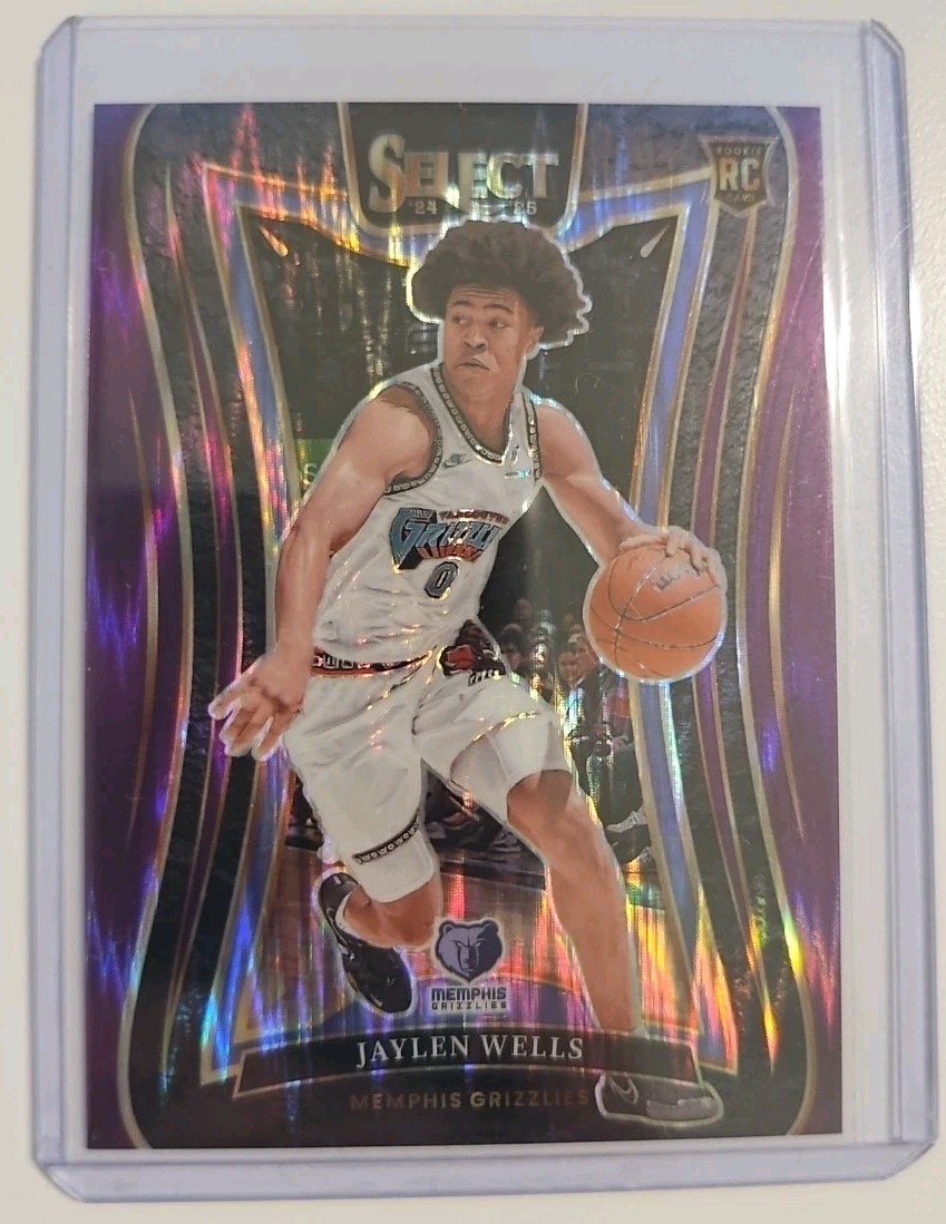 2024-25 Panini Select Jaylen Wells #371 Purple Flash Prizm Rookie /249 Mezzanine