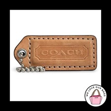 COACH Y2K VINTAGE Hang Tag 2" Vachetta Natural Brown Leather Bag Charm Keychain