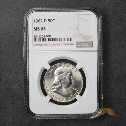 1962-D Franklin Silver Half Dollar 50c - NGC MS63 - Denver