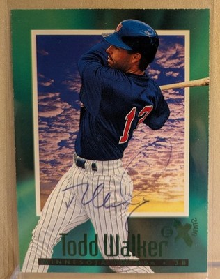 1997 EX 2000 EMERALD AUTO #30  Todd Walker RARE MAIL IN ON CARD AUTOGRAPH