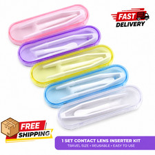 Contact Lens Inserter Tool Kit Tweezers Suction Stick Travel Case Eye Care Set