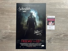 QC Amanda Righetti Jonathan Sadowski Signed Friday The 13th 11x17 Photo JSA COA