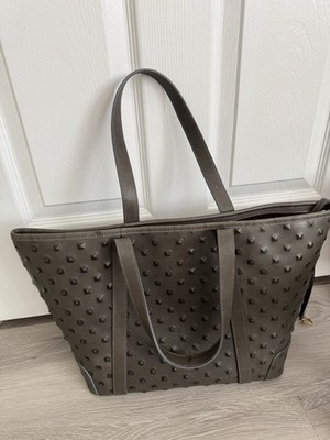 Ame Soeur pyramid studded in grey medium tote bag