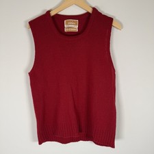 Jantzen Men's Vintage VTG Scotch Tumbler Wool Knit Sweater Vest Top Red Medium