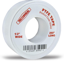 PTFE Tape 35942 Pipe Thread Sealant, Pure PTFE, Plumbing, 1/2X260