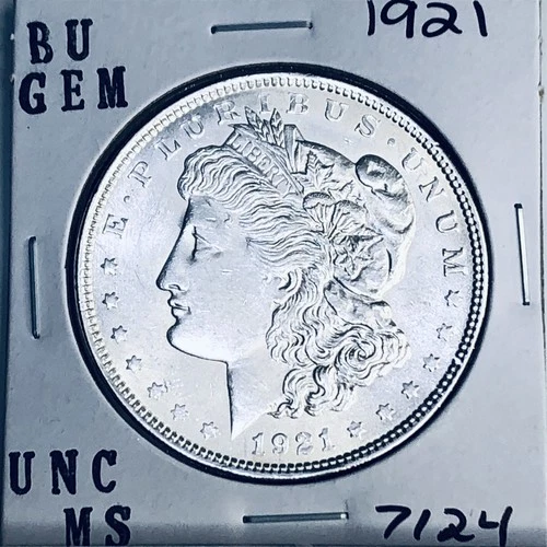 1921 BU GEM MORGAN SILVER DOLLAR UNC MS+++ U.S. MINT RARE COIN 7124