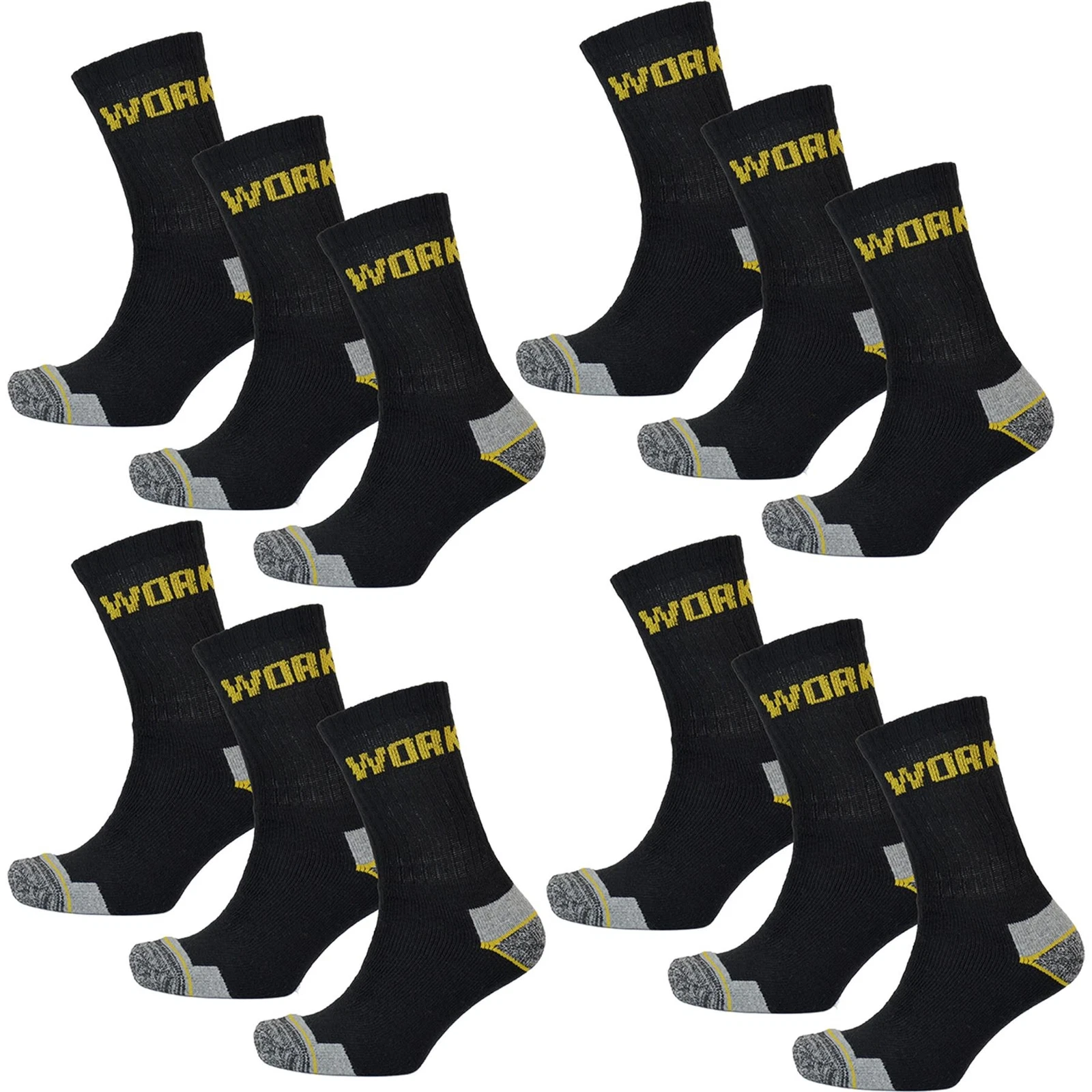 A2Z Mens Workwear Cotton 3, 6 or 12 Pack Blend Comfortable Outdoor Boot Socks
Opens in a new window