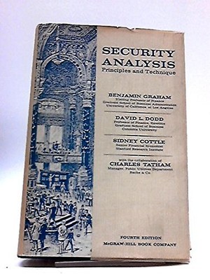 SECURITY ANALYSIS By Benjamin Graham & David L. Dodd - Hardcover **Excellent**