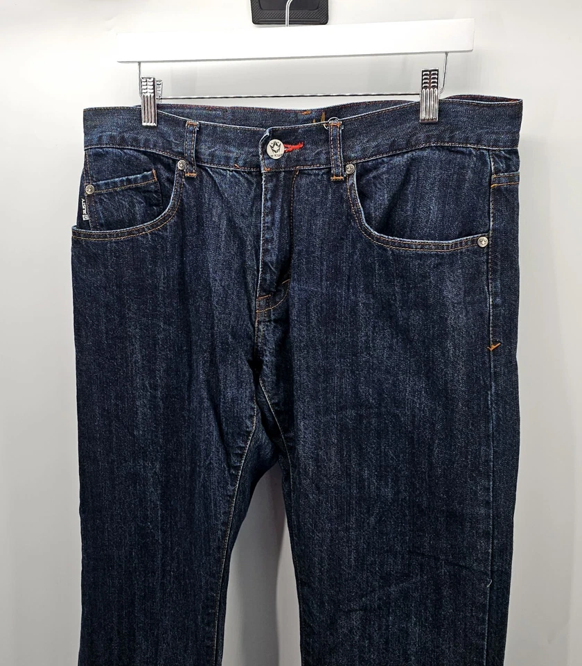 Vintage Rusty Jeans Size 34 Men Blue Dark Wash Denim Straight Leg Skater Y2K — 第 4/4 张图片