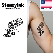 SteezyInk temporary tattoo Musical Prescription last upto 2 weeks 2 x 3 inch