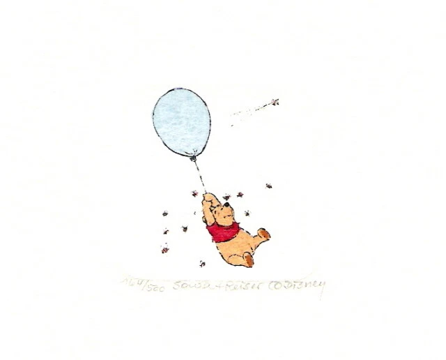 WALT DISNEY WINNIE THE POOH BEES BALLOON HAND PAINTED LTD ED