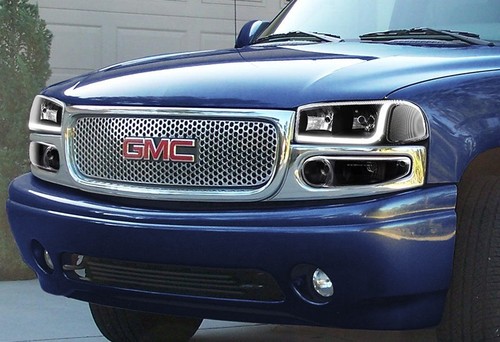 DRL LED Black Clear Headlights+Bumper Lamps For 01-07 GMC Sierra/Yukon Denali - Bild 7 von 7