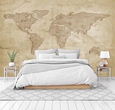 3D World Map ZHUA15718 Wallpaper Wall Murals Removable Self-adhesive Ann 24