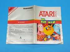 Ms. Pac-Man Atari 2600 Authentic Manual Only Damage