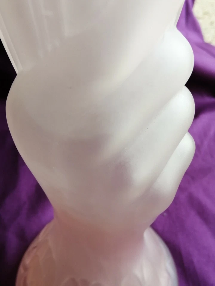superbe vase ecole legras non signé, rose verre moulé 1900 art nouveau_ - Photo 4/4