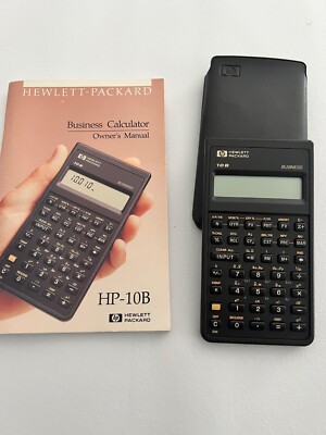 Hewlett Packard HP 10B Business Financial Calculator/TESTED/Includes BOOK/Case