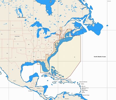 2024 C-MAP M-NA-M022 Usa East Coast and Bahamas MAX SD Card
