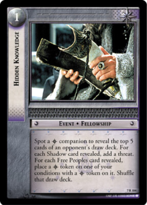 1x  Hidden Knowledge - 7R104 - Foil Light Play The Return of the King