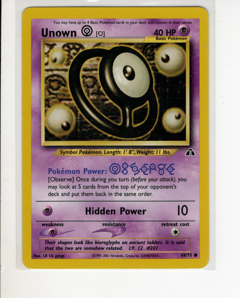 unown pokemon card set I have a slight obsession with the cards : r/pokemoncards Weakness Psychic +30 Retreat Cost Hit an achievement in the