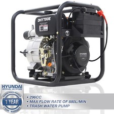 Diesel Trash Dirty / Clean Water Transfer Pump 25mtr Lift 3" 80mm 296cc Hyundai