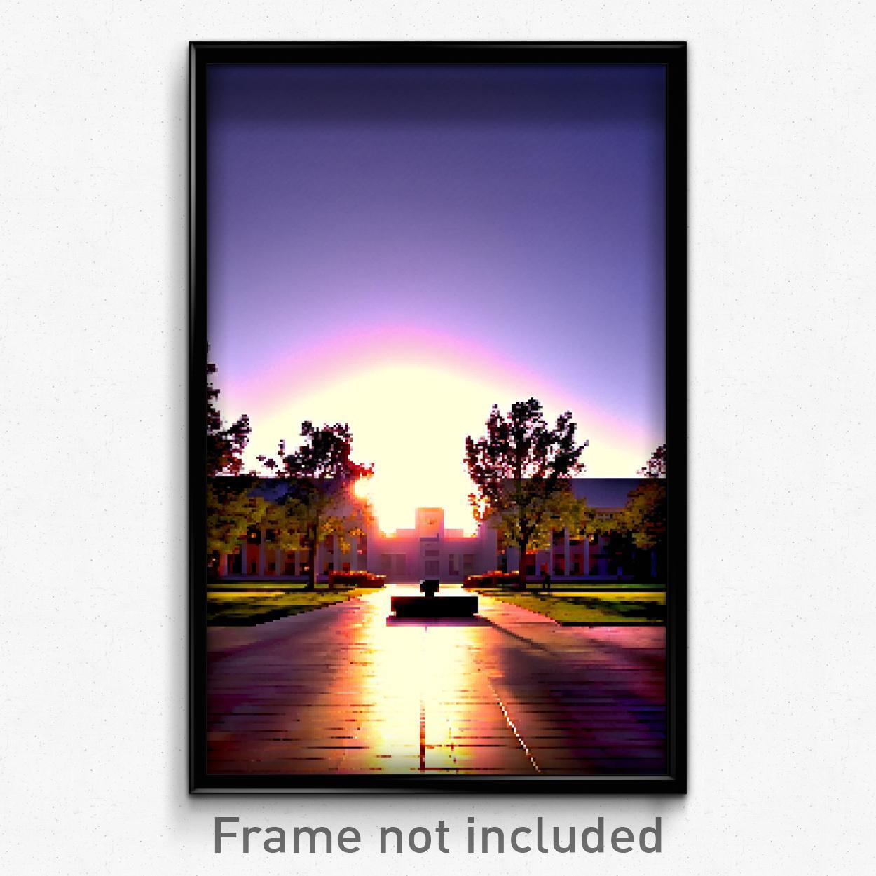 8 Bit Psychedelic Pixel Art Poster - Remote Campus Trippy Video Game Print