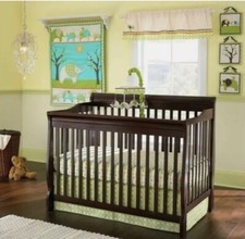 7 pcs Laura Ashley Baby Elephant Parade Nursery Crib Bedding Set