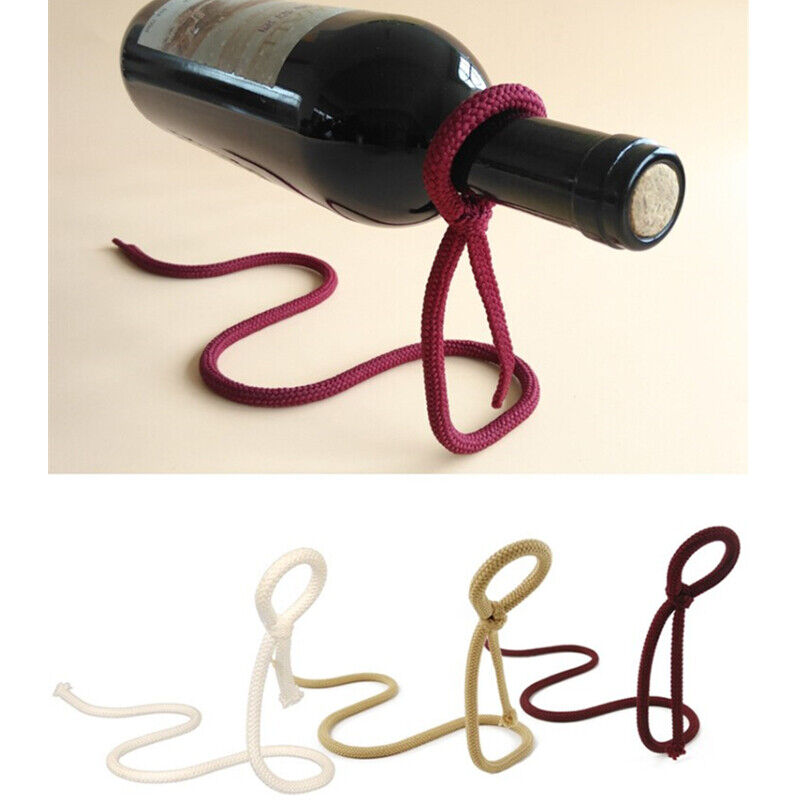 Cheap Super sale Wine Bottle Holder Suspended Rope Floating Illu Stand Rack