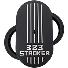 383 STROKER - SBC Die-Cast Raised Logo - 15" Oval Air Cleaner Kit Black - Ansen