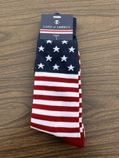 Land Of Liberty 2 Pk Size 8-13 American Flag Socks USA Patriotic Stars Stripes