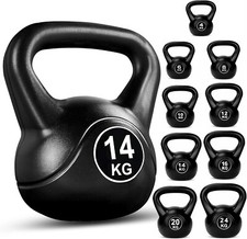 2-24kg Vinyl Kettlebell Weight Set Kettlebells Exercise Home Fitness Workout Gym