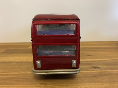 Vintage Double Decker Bus Red MF185 Friction Tin Toy | eBay Australia