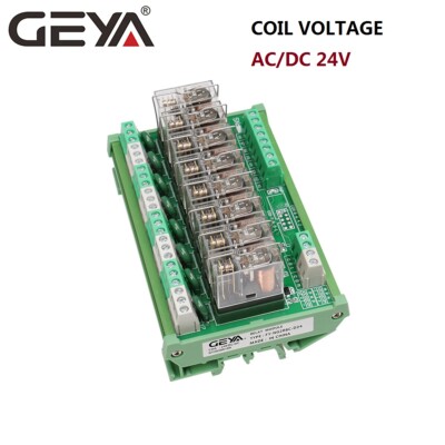 GEYA 24VAC/DC Omron Relay Module 8 Channel 1NO1NC PLC Module Pluggable Relay