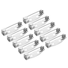 100Pcs Safety Bar Pins 20mm Brooch Clasp Pin Backs for ID Badges, Silver Tone