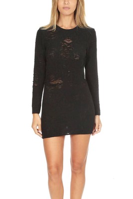 distressed knit dress