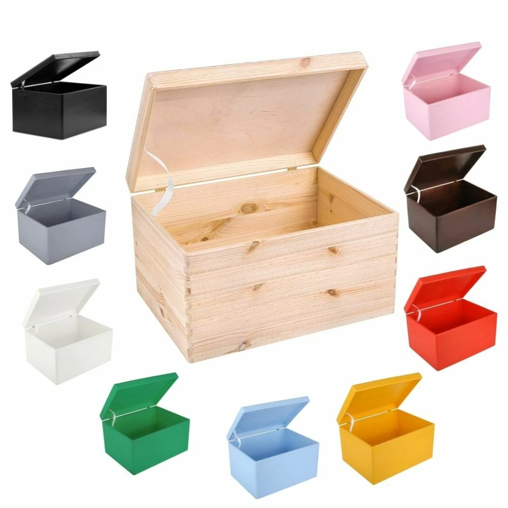 Ikee Design Set 3 Scatole Decorative In Legno Impilabili Con Coperchio In Vetro Temperato - Bianco Vintage, Per Foto E Ricordi, Grandi Dimensioni