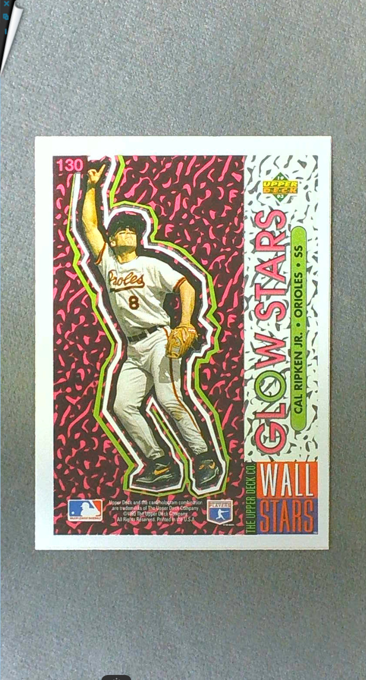 1993 Upper Deck Fun Pack Glow Stars #130 Cal Ripken Jr Orioles