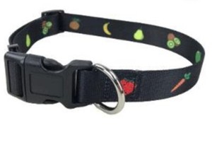 New Healthy Life Dog Collar Fruit/ Veggies 10" To 16" Neck Size Handmade
