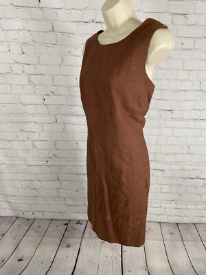brown womens dresses Brown & White Cotton Floral Shift Mini Dress