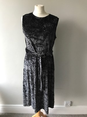 grey velvet wrap dress